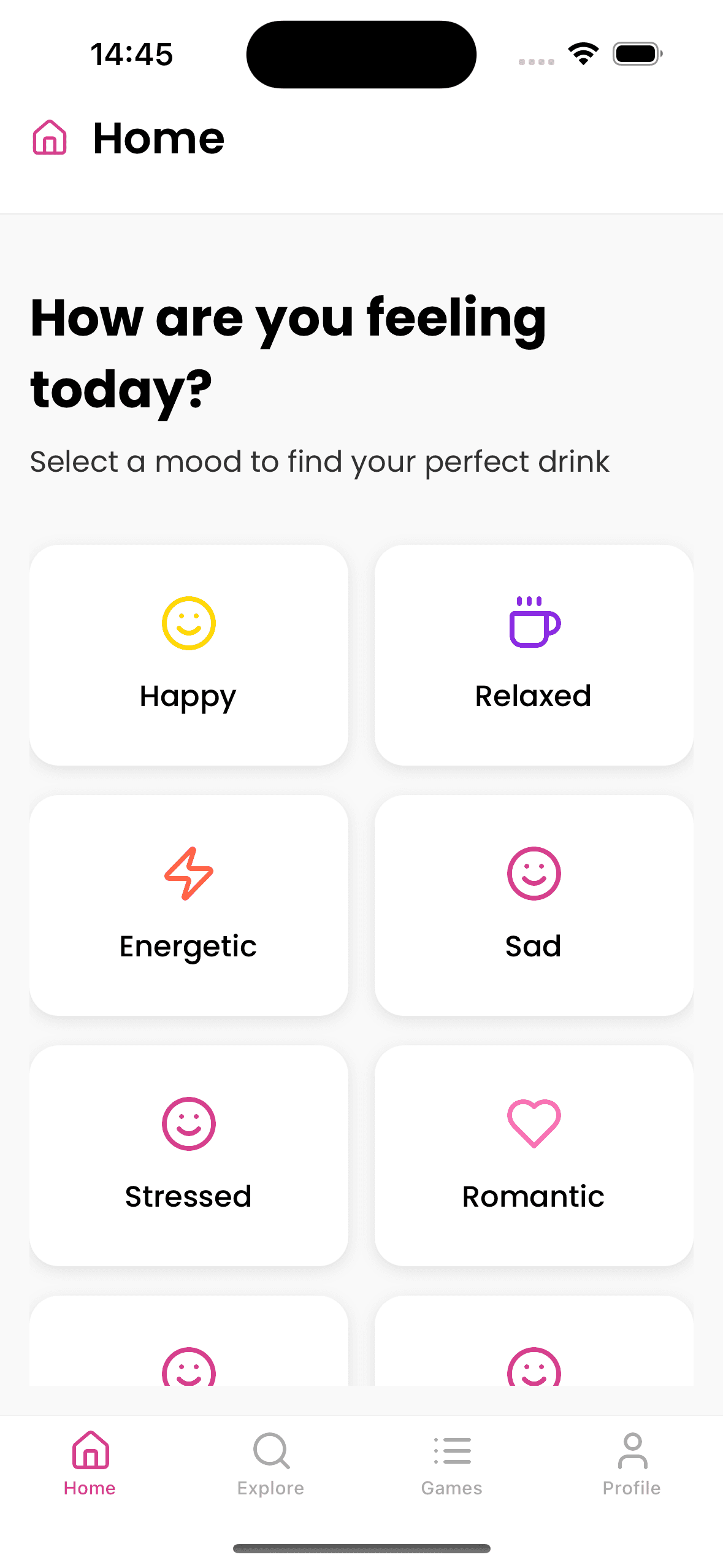 Mood to Drink app screenshot